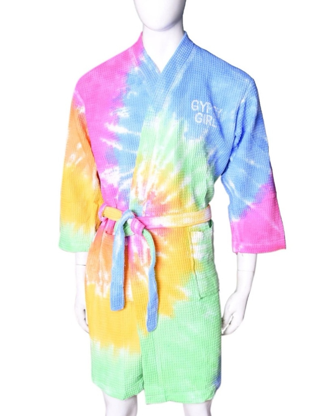 Kids Tie-Dye Waffle Robe - Multicolor - Picture 2 of 3